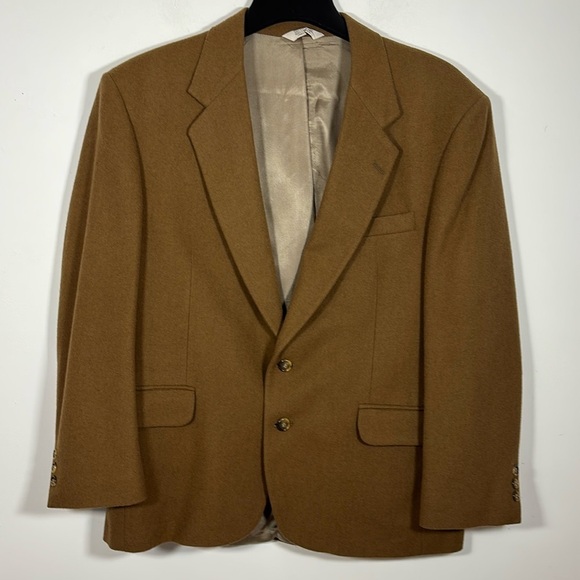 Vintage Hunt Valley Men 2 Button Blazer 100% Camel Hair Made in USA 42 Tan Brown - Picture 1 of 8